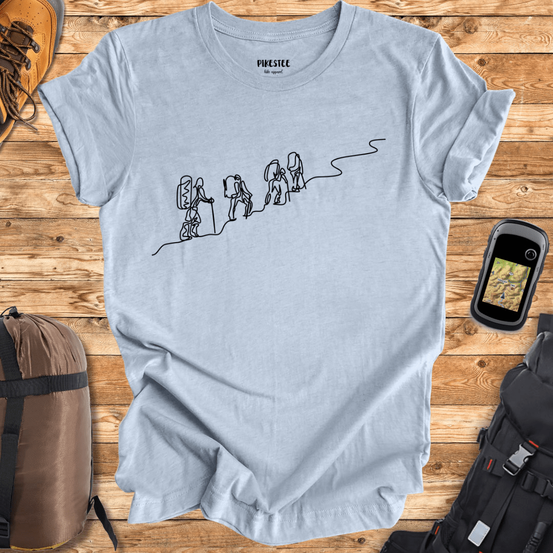 "Line Art: Walking to the Top" graphic T-shirt