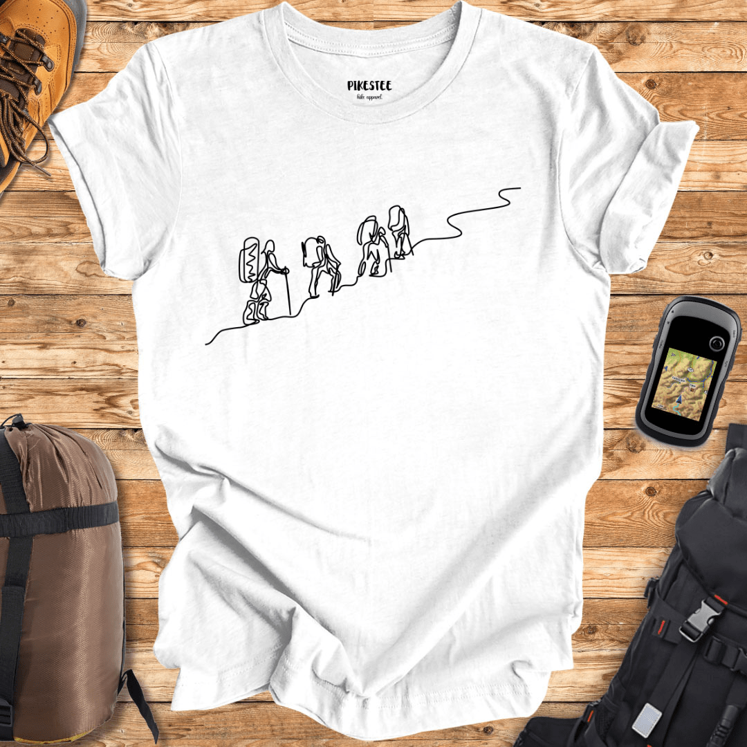 "Line Art: Walking to the Top" graphic T-shirt