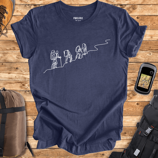 "Line Art: Walking to the Top" graphic T-shirt