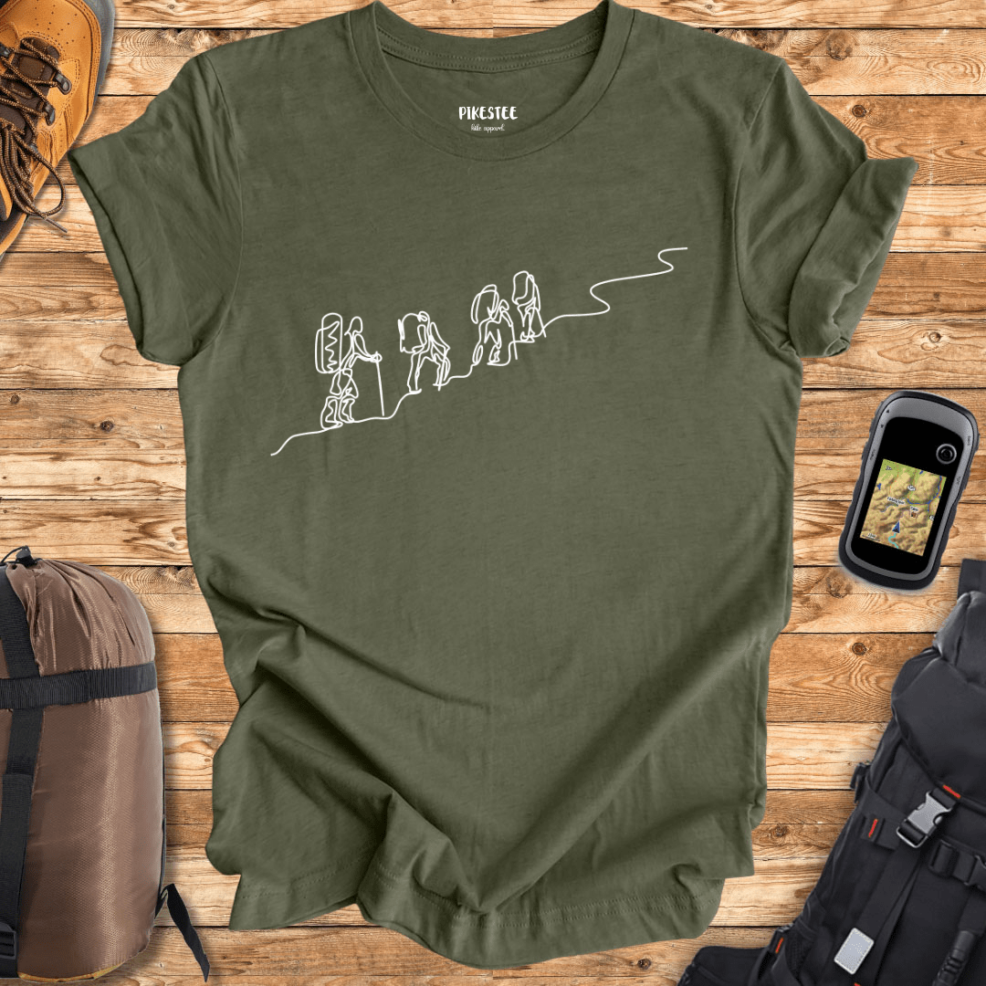 "Line Art: Walking to the Top" graphic T-shirt