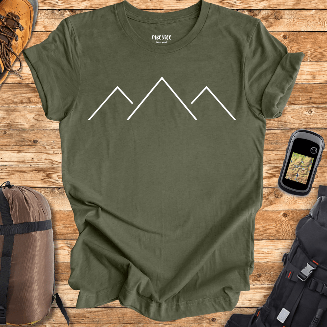 "Geometric Mountains" graphic T-shirt