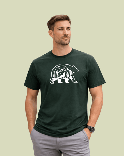 Bear Wolf Landscape T-shirt