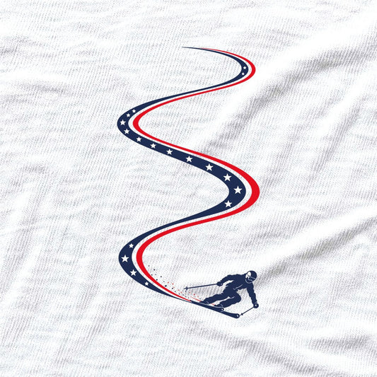 Ski Slalom Usa T-shirt - White - hero