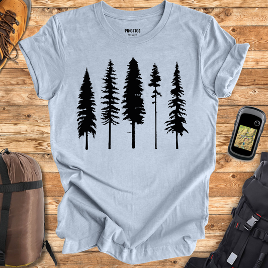 "Line Of Pine Trees" graphic T-shirt