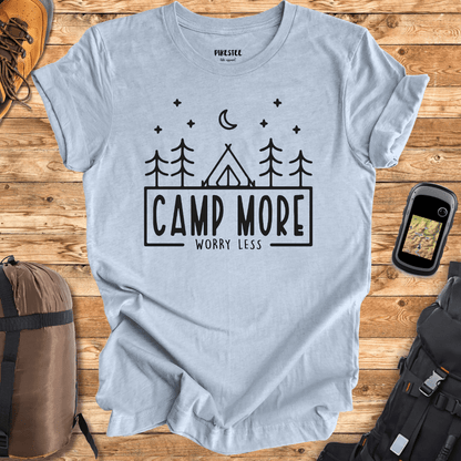 "Camp More, Worry Less" graphic T-shirt