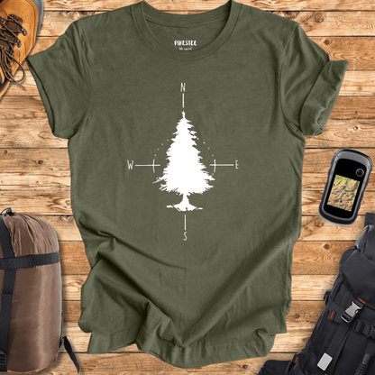 "Tree Compass" graphic T-shirt