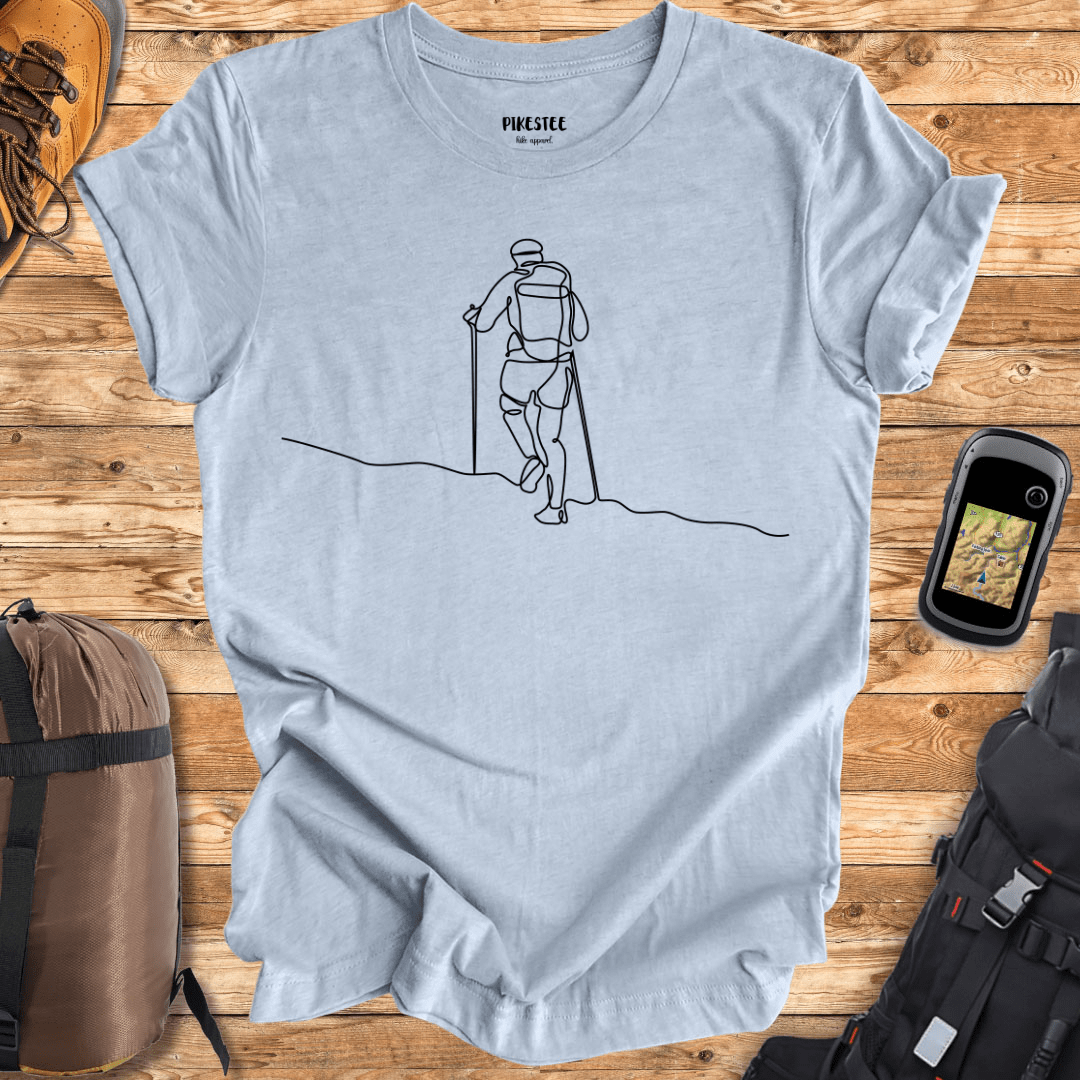 "LineArt Hiker" graphic T-shirt