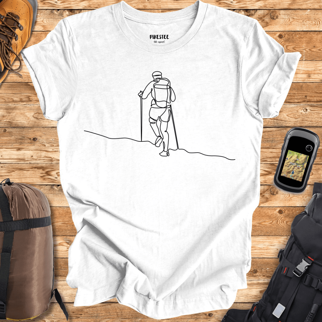 "LineArt Hiker" graphic T-shirt