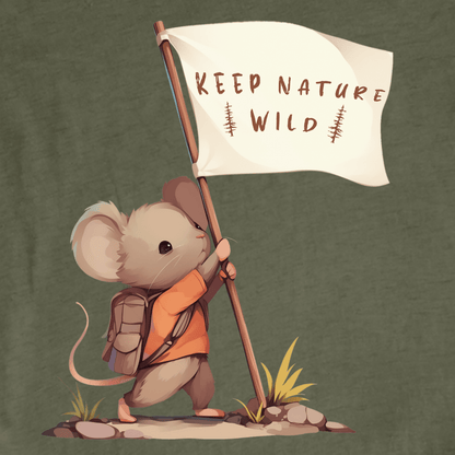 "Keep Nature Wild, Mouse's Flag" graphic T-shirt