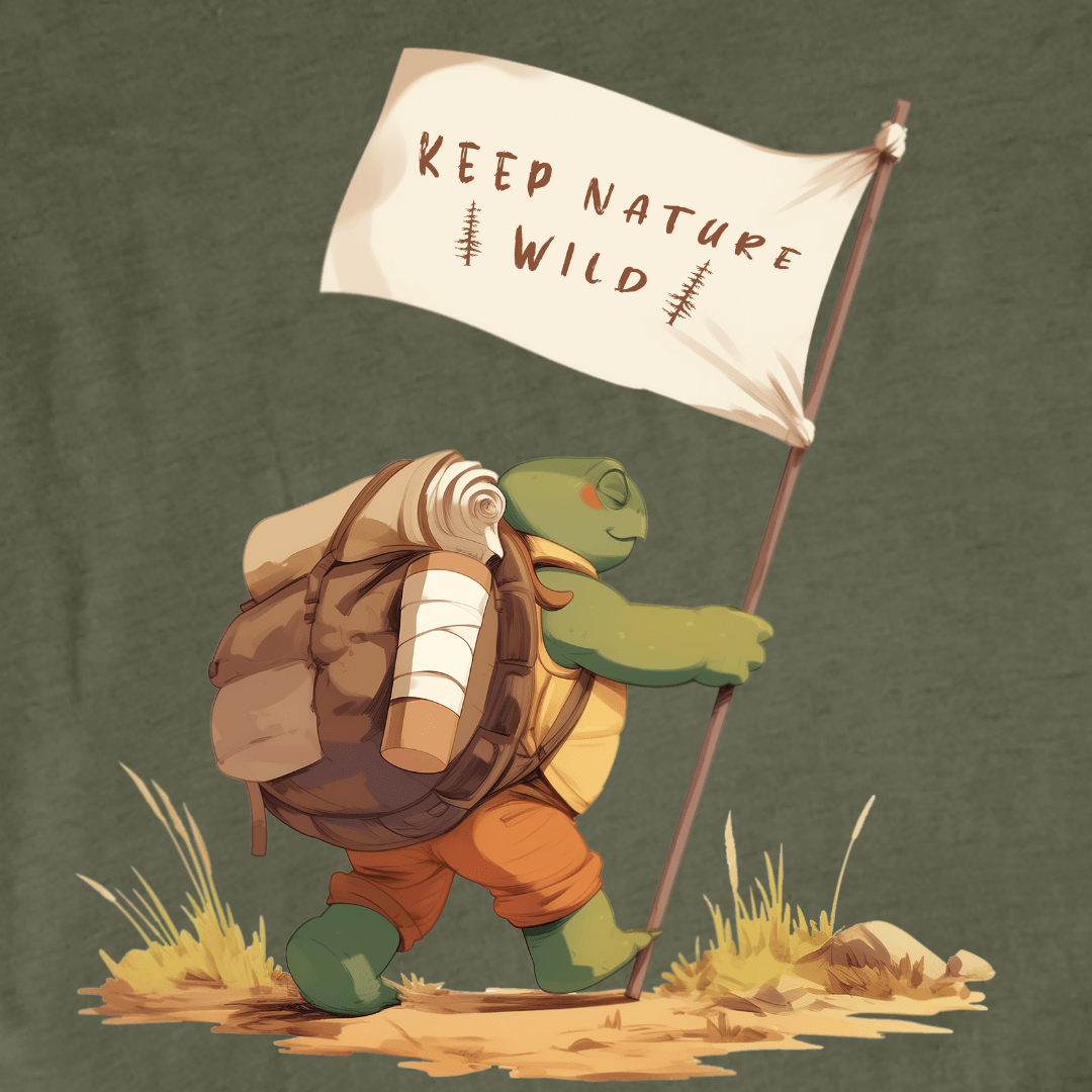 "Keep Nature Wild, Turtle's Flag" graphic T-shirt