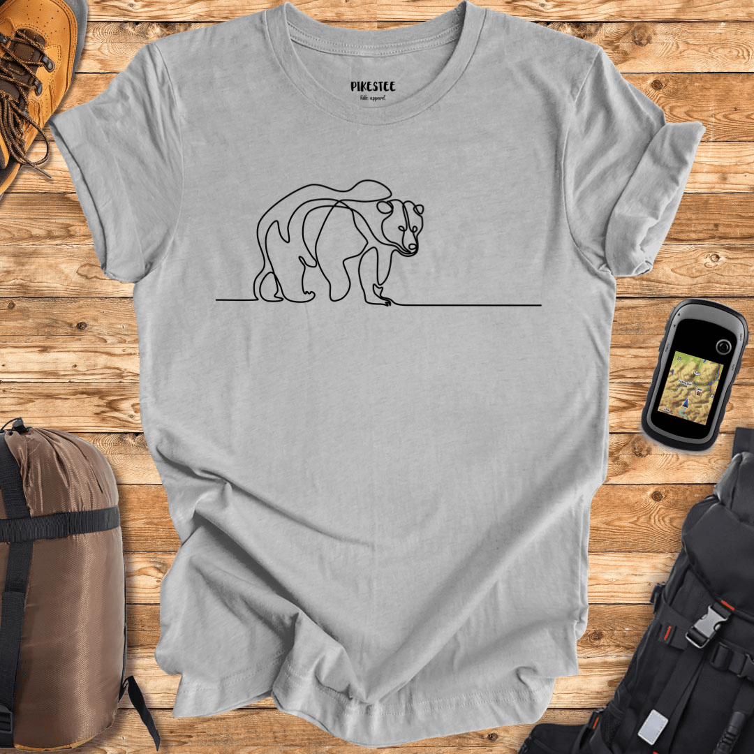 "Line Art Bear" graphic T-shirt