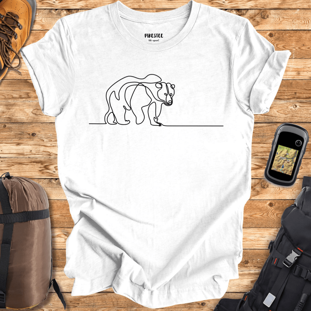 "Line Art Bear" graphic T-shirt