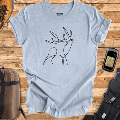 "Line Art Deer" graphic T-shirt