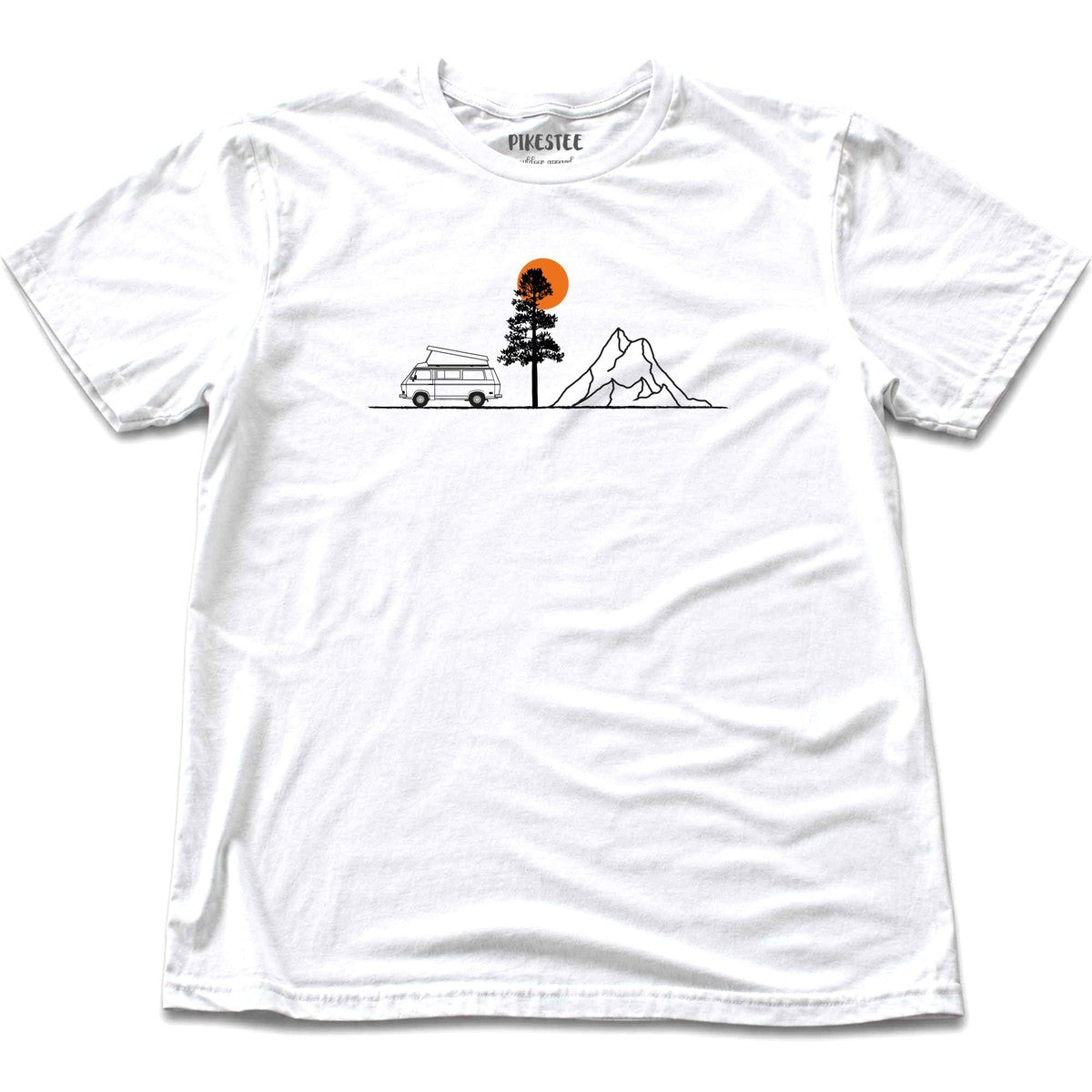 Van, Tree, Mountain T-shirt - White
