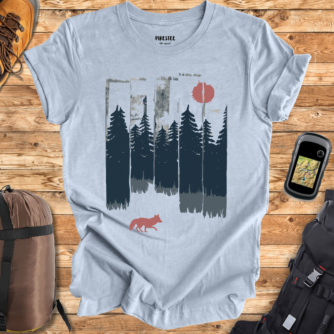 "Sneaky Fox Landscape" Graphic T-shirt