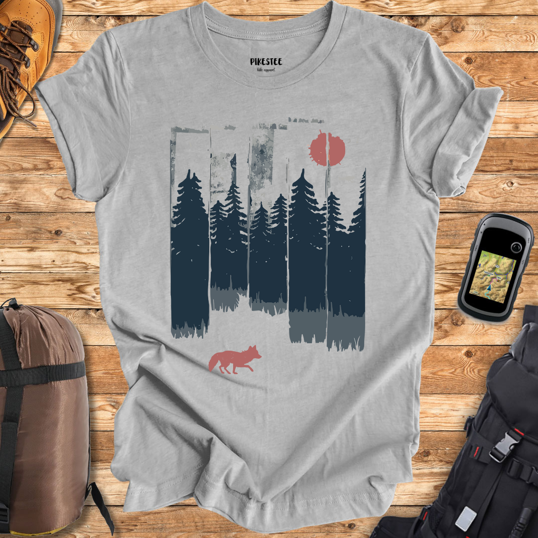 "Sneaky Fox Landscape" Graphic T-shirt