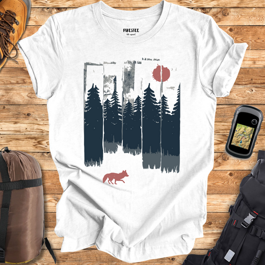 "Sneaky Fox Landscape" Graphic T-shirt