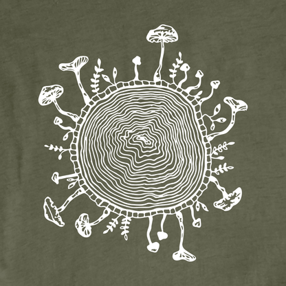 "Trunk and Mushrooms" graphic T-shirt