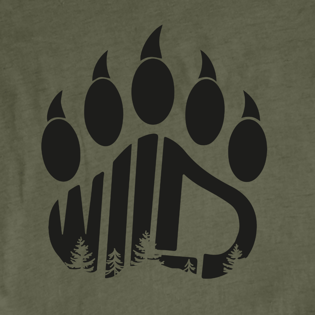 "Wild, Bear Footprint" graphic T-shirt