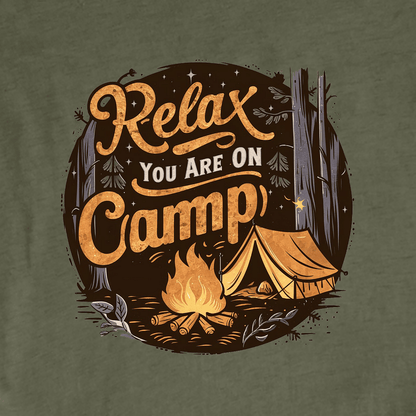 "Relax You are on Camp" graphic T-shirt