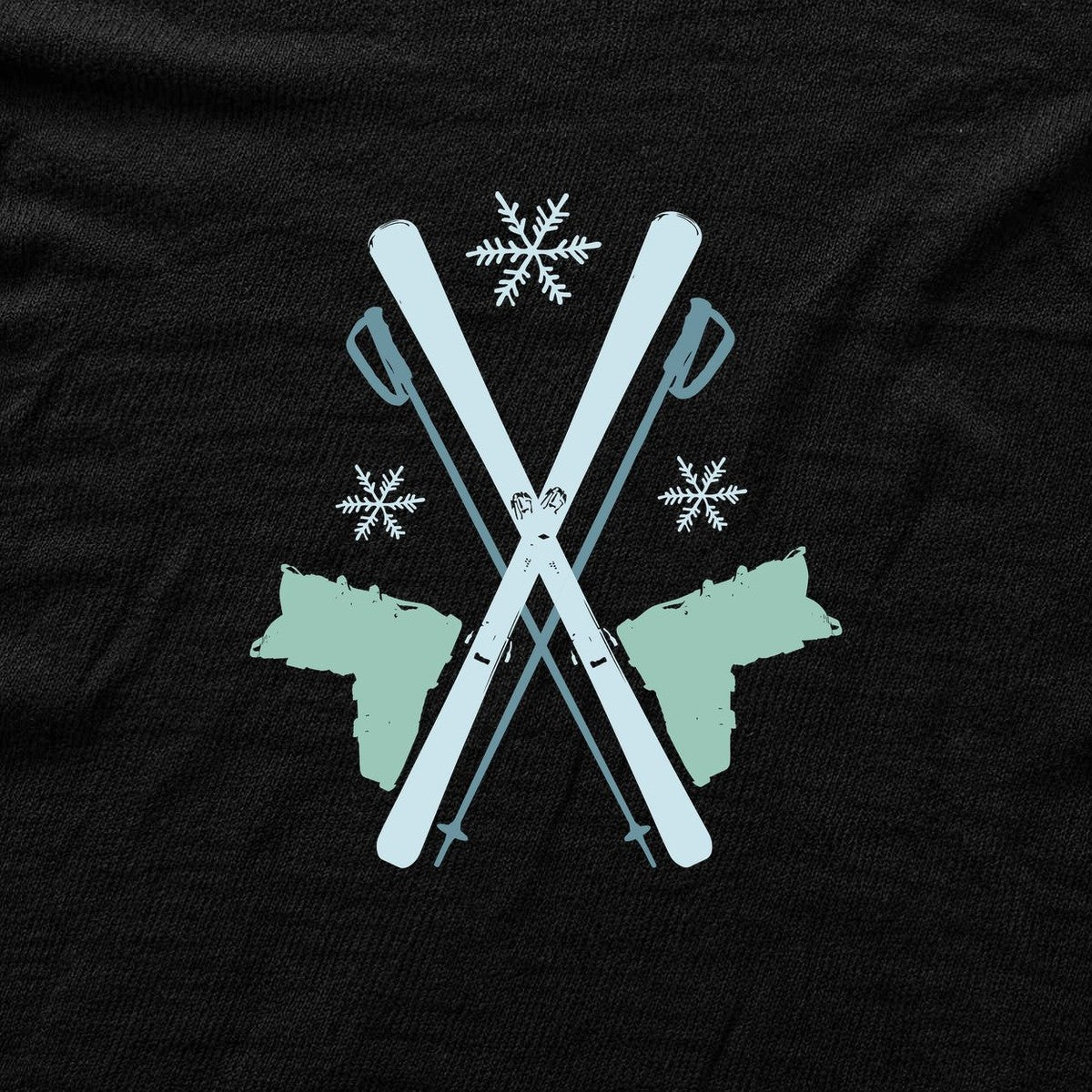 Skis and Boots T-shirt - Black - hero