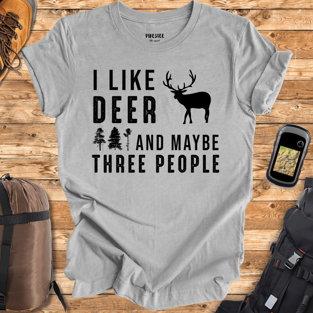 "I like Deer And Maybe Three People" Graphic T-shirt