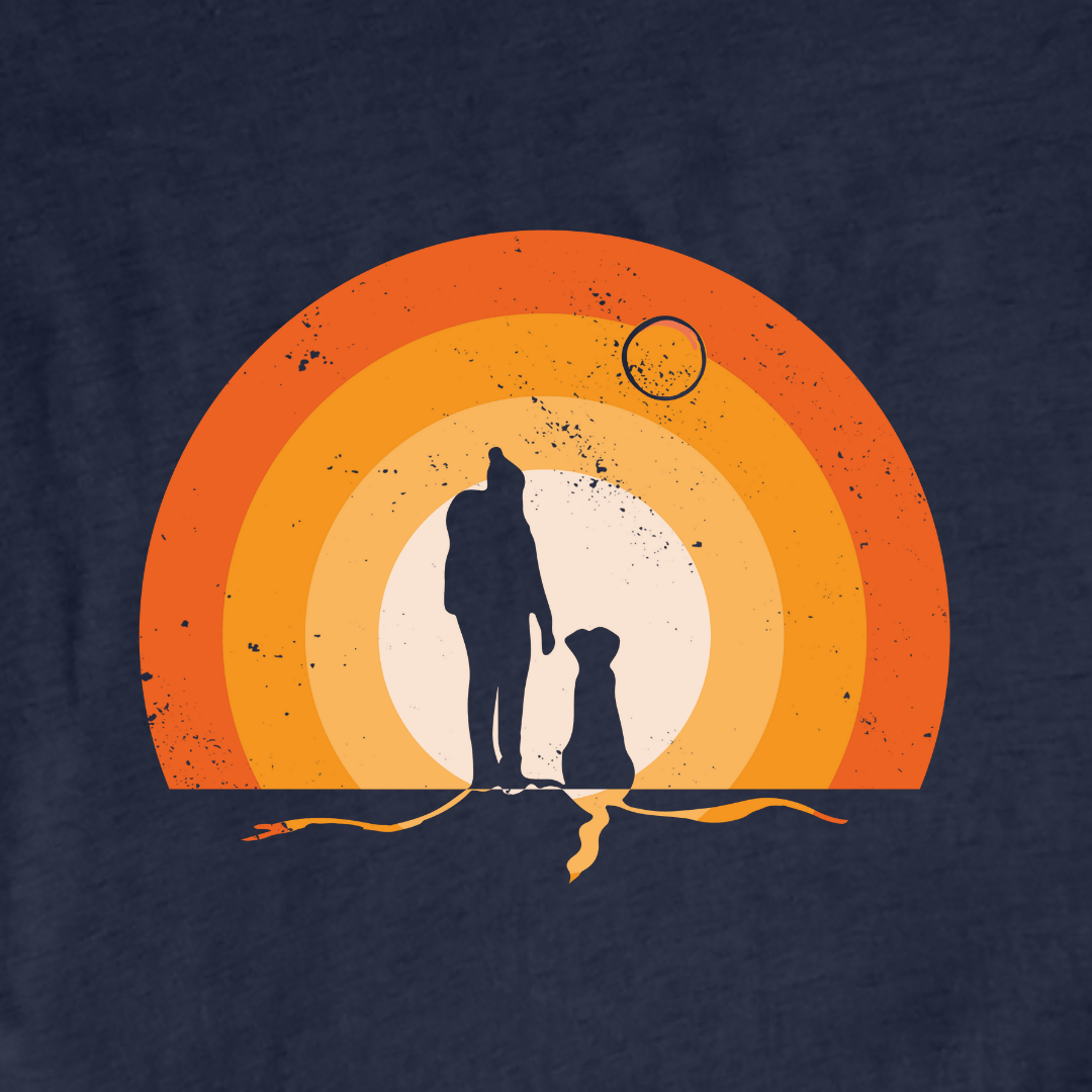 Girl and Dog Colorfull Landscape T-shirt