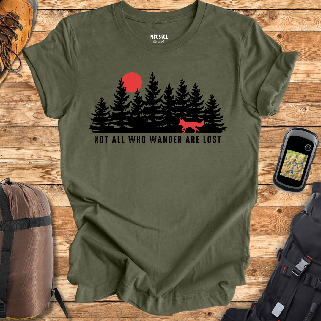 "Not All Who Wander Are Lost Fox" Graphic T-shirt