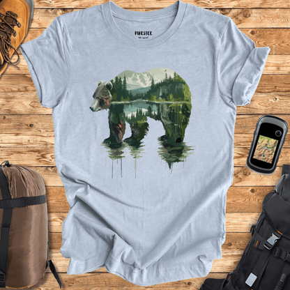 "Water Color Bear Landscape" Graphic T-shirt