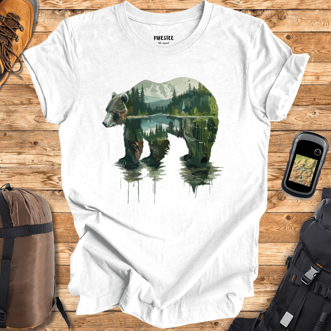 "Water Color Bear Landscape" Graphic T-shirt