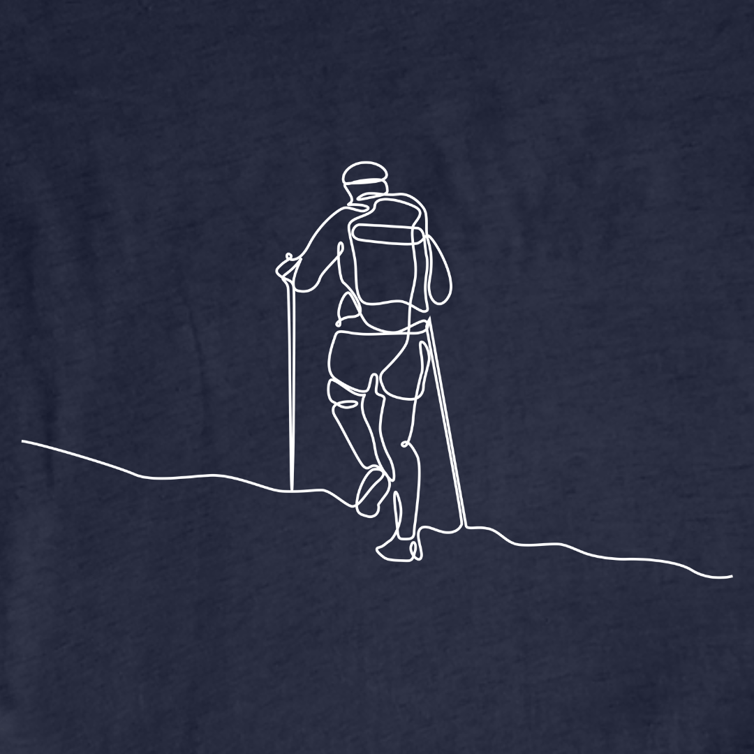 "LineArt Hiker" graphic T-shirt