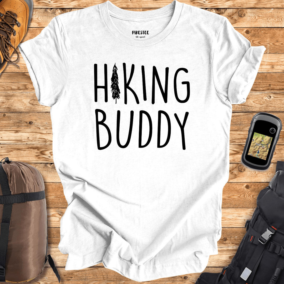 "Hiking Buddy" graphic T-shirt