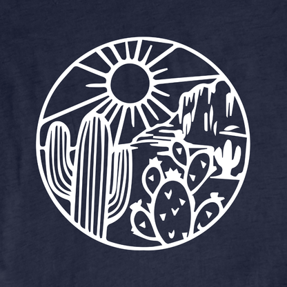 "Cactus Round Landscape" graphic T-shirt