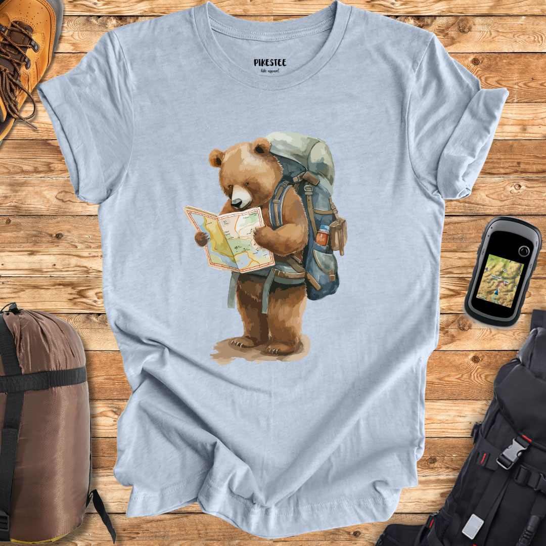 "Bear Reading a Map" graphic T-shirt