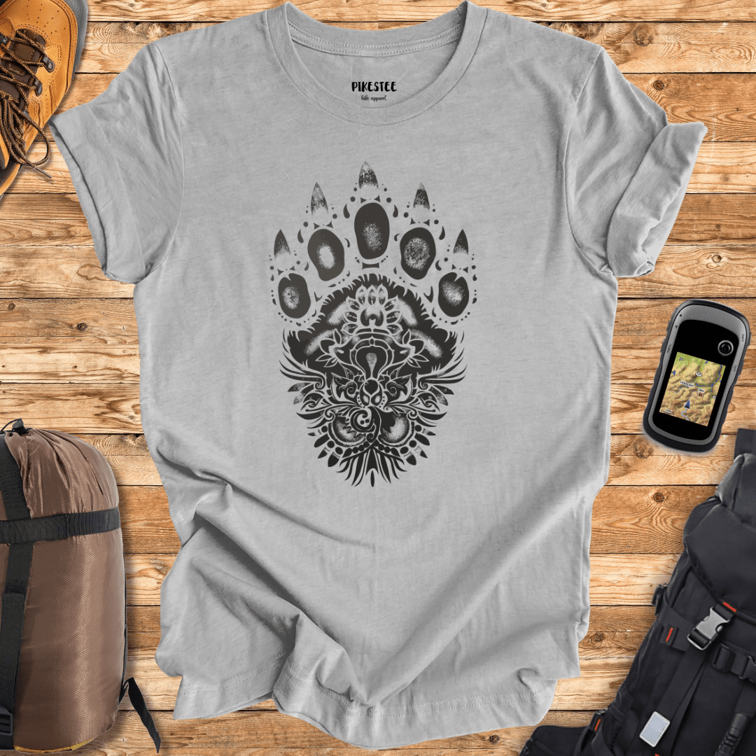 "Bear FootPrint Mandala" graphic T-shirt