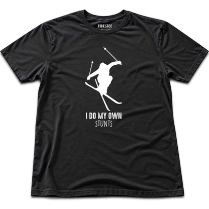 I Do My Own Stunts Ski T-shirt - Black