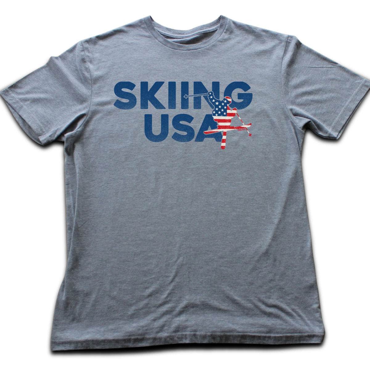Skiing Usa T-shirt - Sport Grey