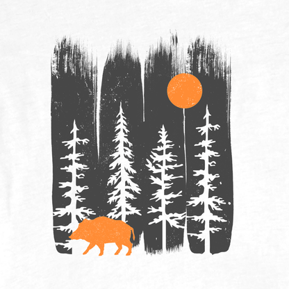 "Moon Wild Boar" graphic T-shirt