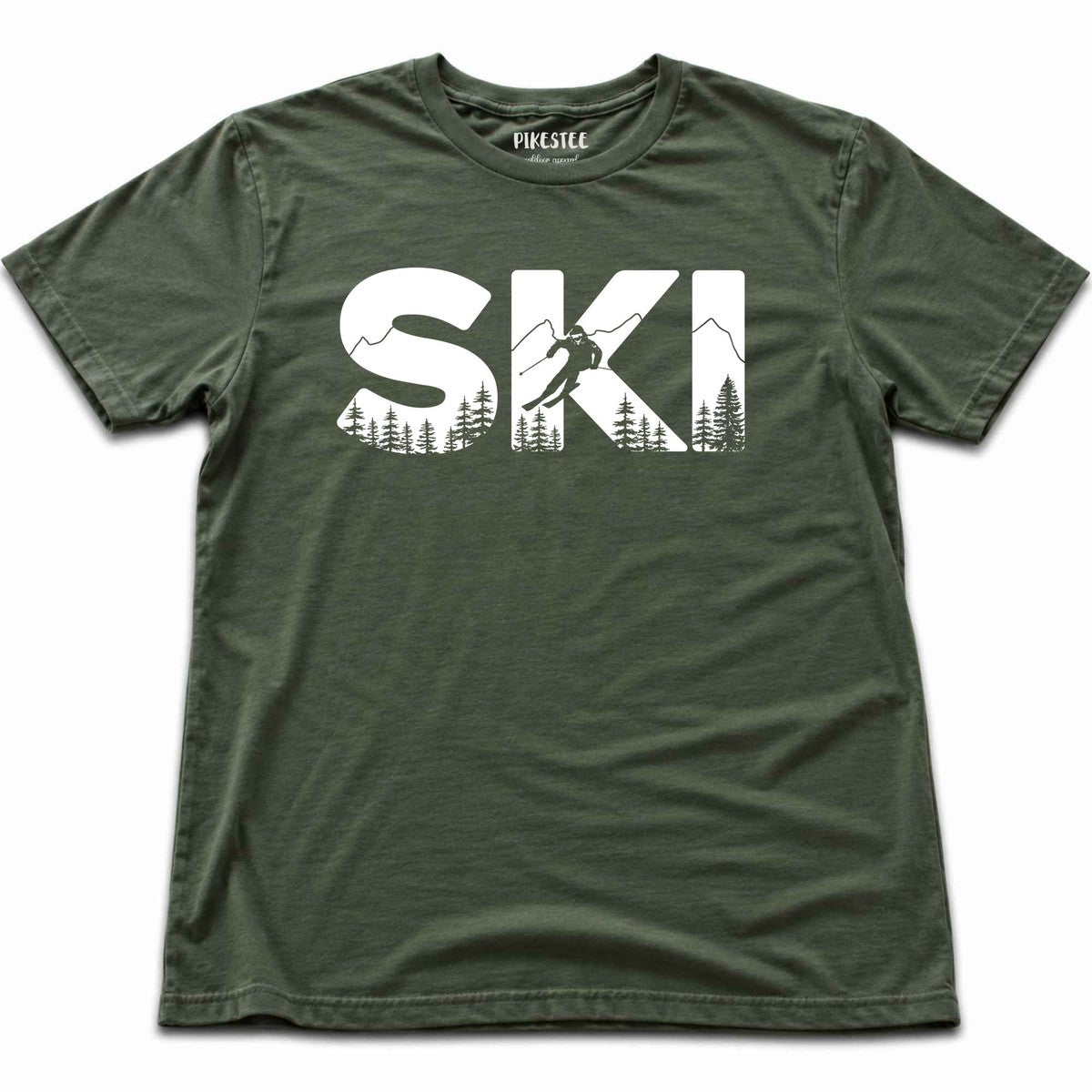Ski Typo T-shirt - Military Green