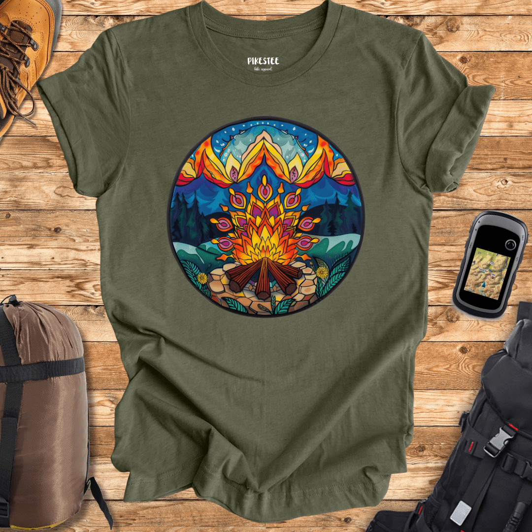 "Mandala Bright Campfire " graphic T-shirt