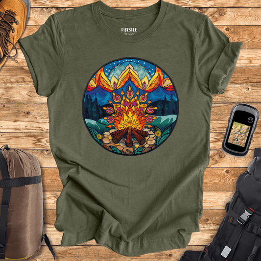 "Mandala Bright Campfire " graphic T-shirt