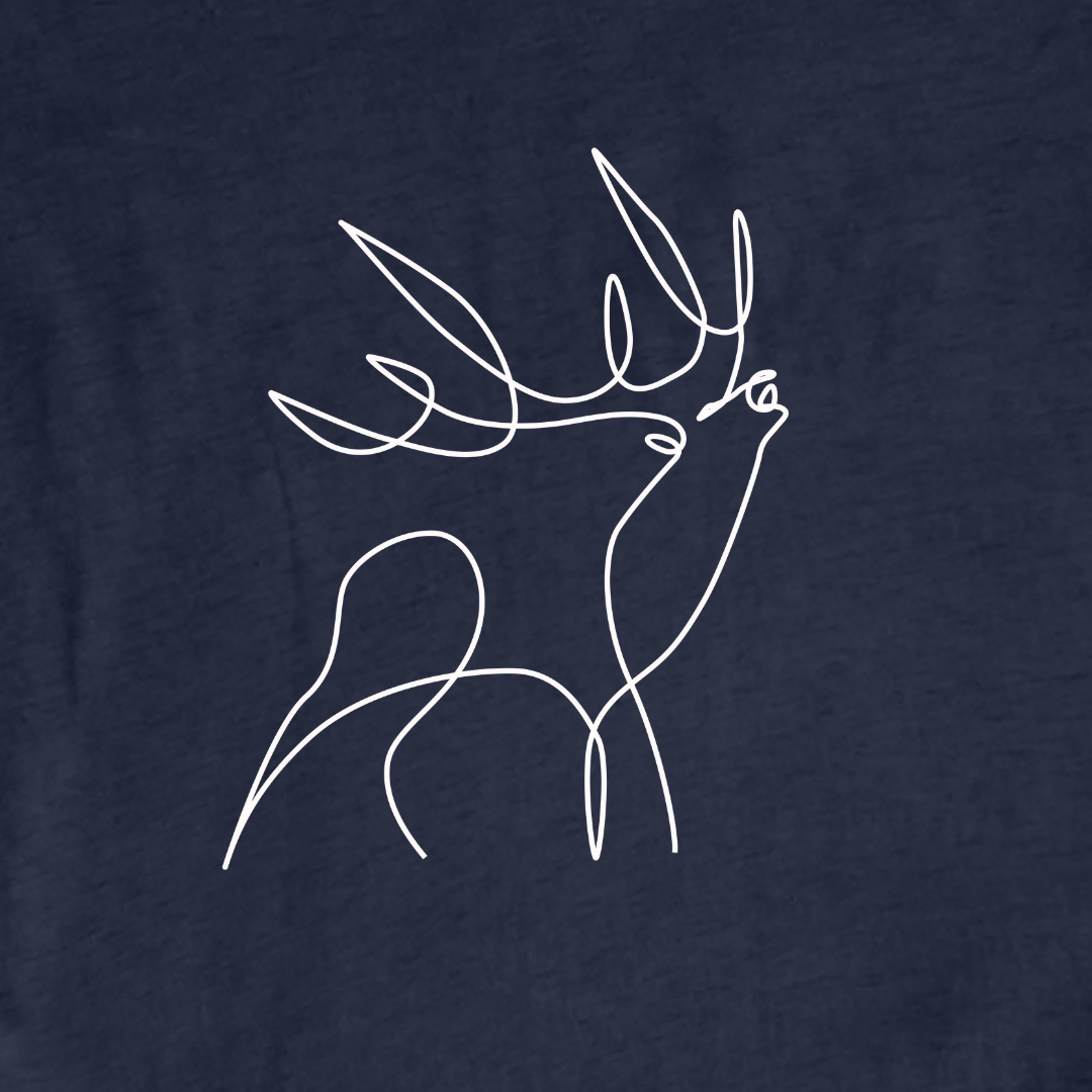 "Line Art Deer" graphic T-shirt