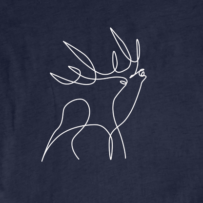 "Line Art Deer" graphic T-shirt