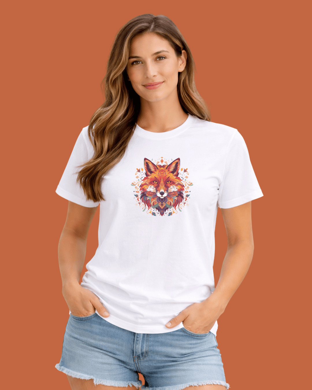 Colorfull fox Mandala Graphic T-shirt
