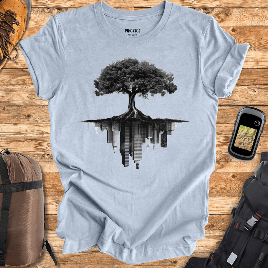 "Tree Buildings" graphic T-shirt