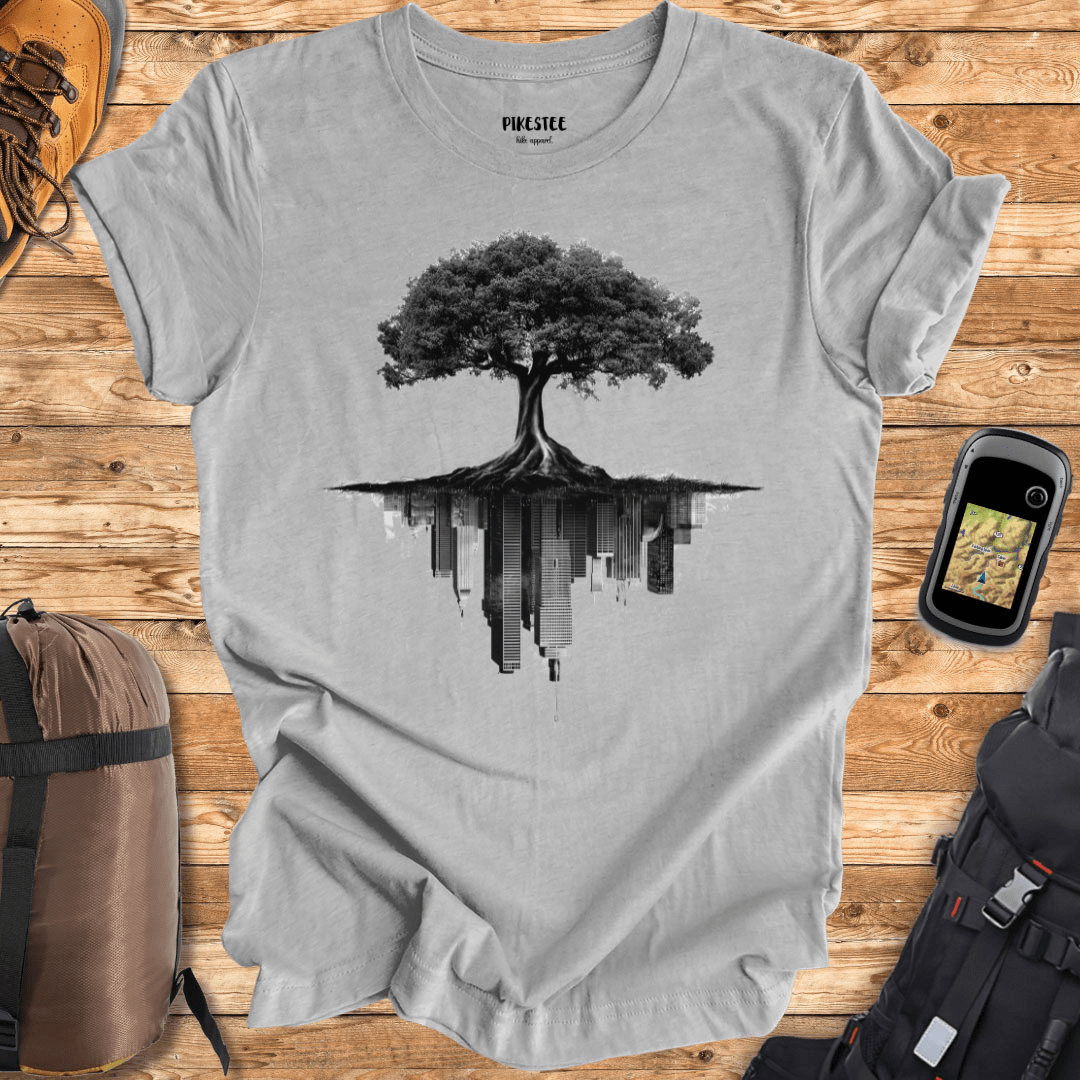 "Tree Buildings" graphic T-shirt