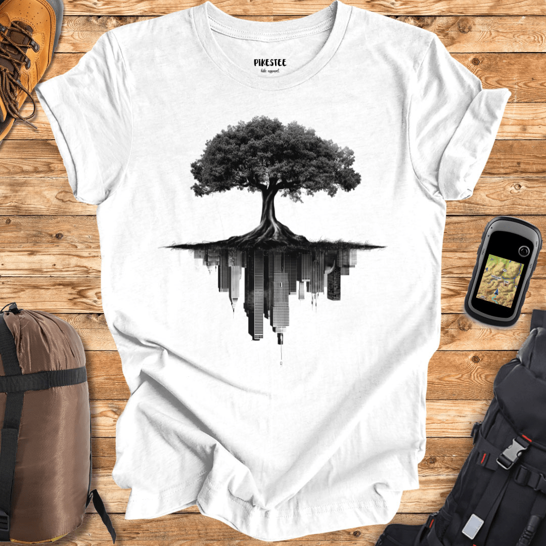 "Tree Buildings" graphic T-shirt