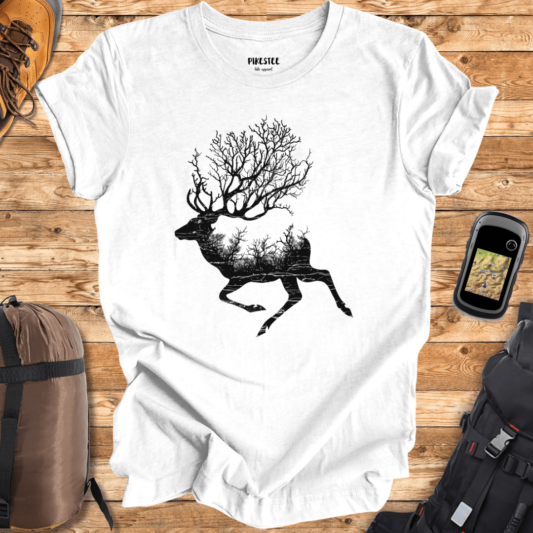 "Branches Deer" graphic T-shirt