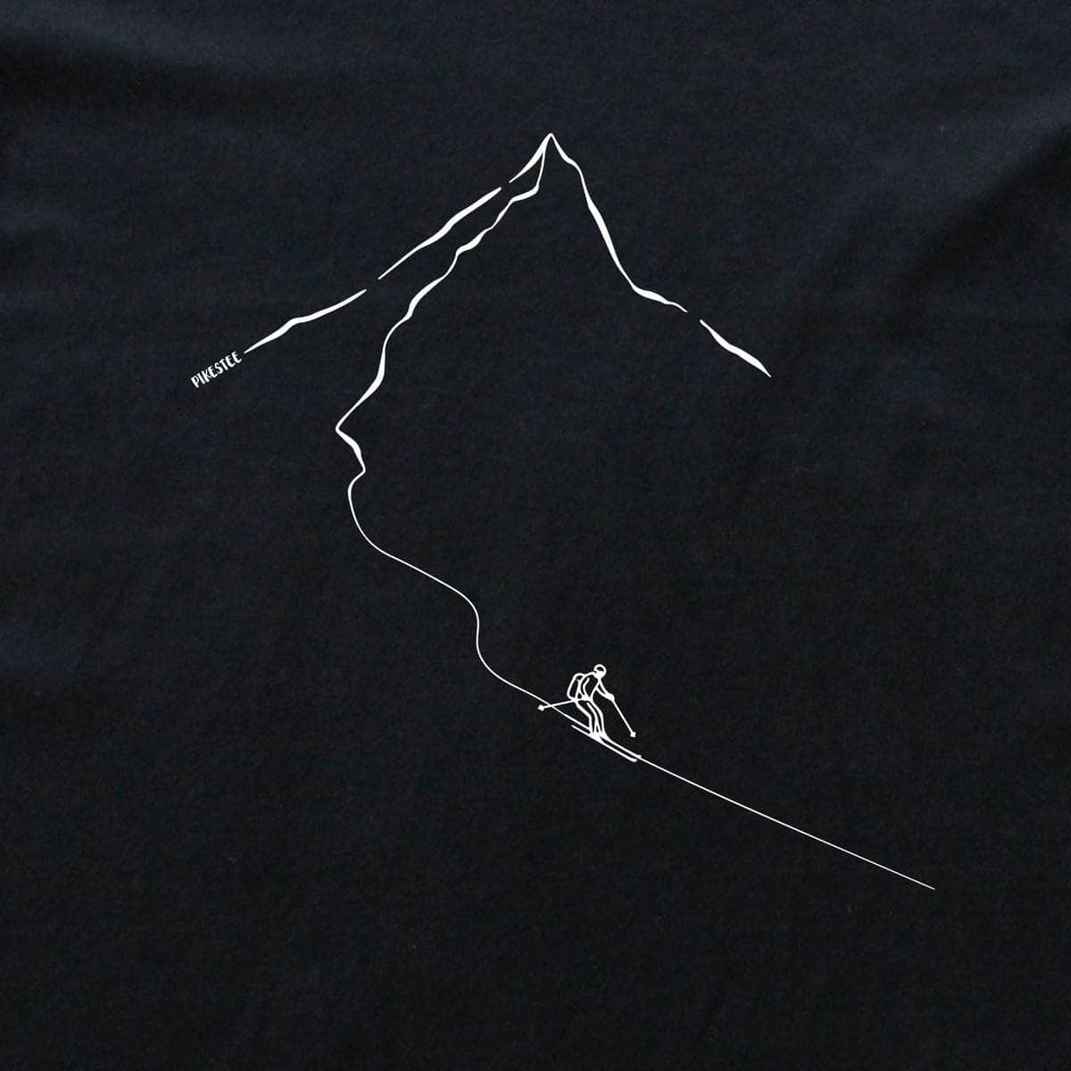 Minimalist Skier Path T-shirt - Black - cover