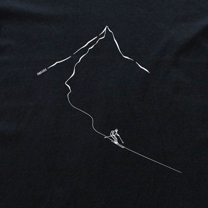 Minimalist Skier Path T-shirt - Black - cover